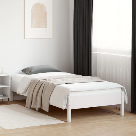 Bedframe zonder matras massief grenenhout wit 140x200 cm