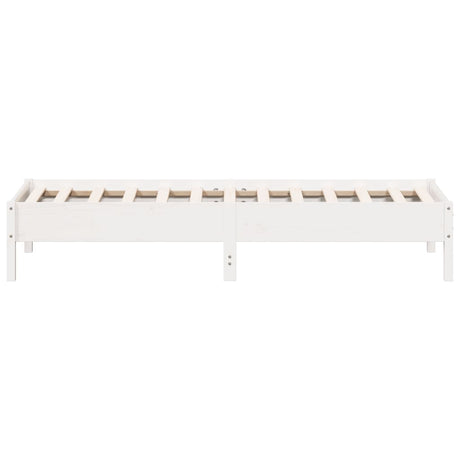 Bedframe zonder matras massief grenenhout wit 140x200 cm
