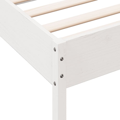 Bedframe zonder matras massief grenenhout wit 140x200 cm
