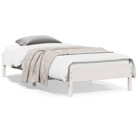 Bedframe zonder matras massief grenenhout wit 140x200 cm