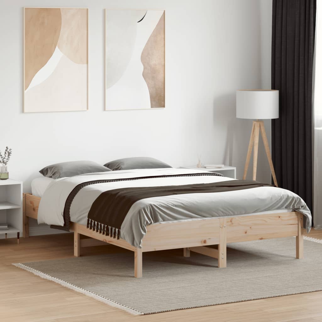 Bedframe zonder matras massief grenenhout 140x190 cm