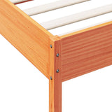 Bedframe zonder matras massief grenenhout wasbruin 75x190 cm