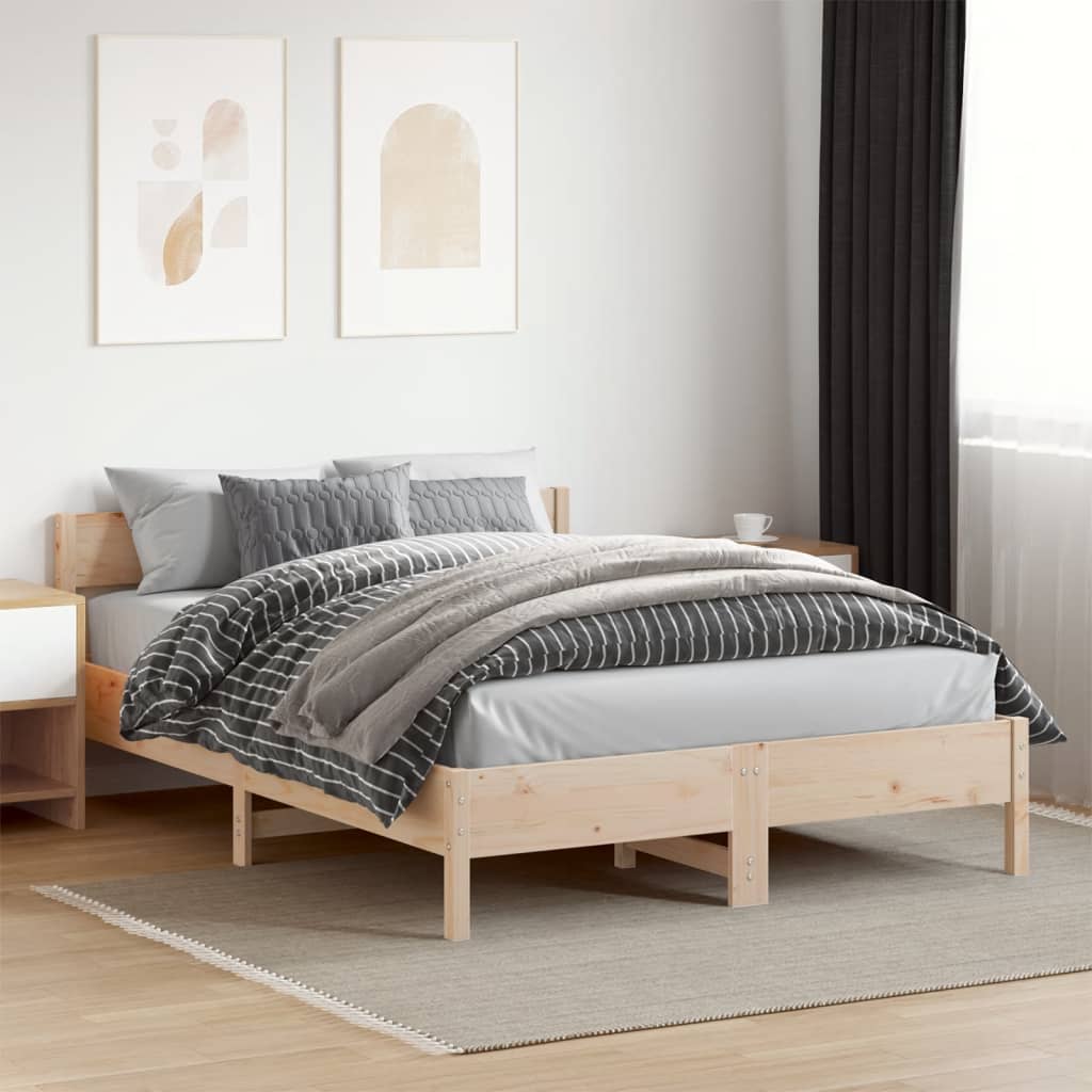 Bedframe zonder matras massief grenenhout 160x200 cm
