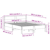 Bedframe zonder matras massief grenenhout 160x200 cm