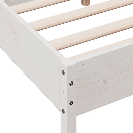 Bedframe zonder matras massief grenenhout wit 150x200 cm