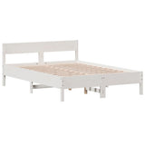 Bedframe zonder matras massief grenenhout wit 120x200 cm