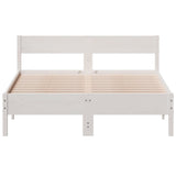 Bedframe zonder matras massief grenenhout wit 120x200 cm