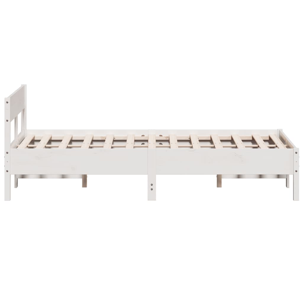 Bedframe zonder matras massief grenenhout wit 120x200 cm