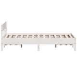 Bedframe zonder matras massief grenenhout wit 120x200 cm