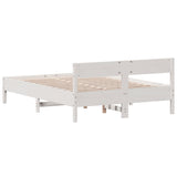 Bedframe zonder matras massief grenenhout wit 120x200 cm