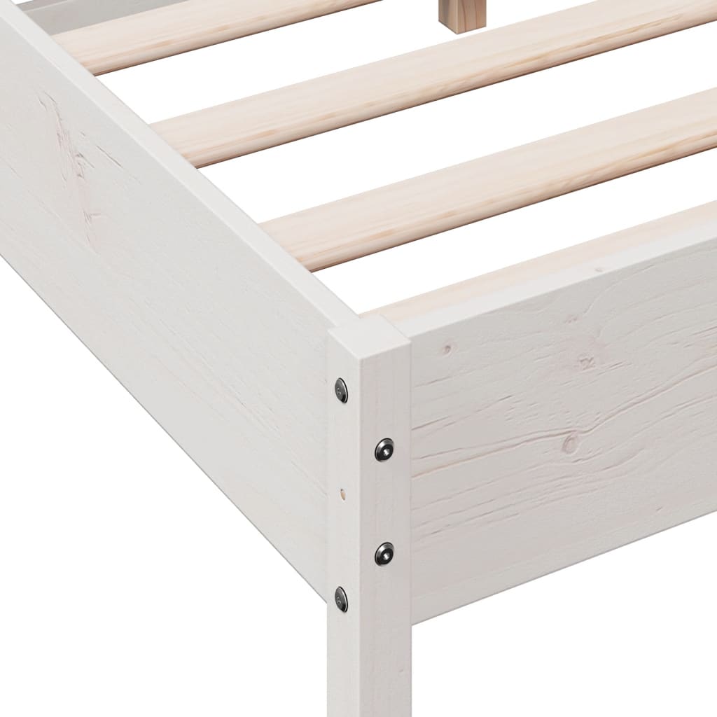 Bedframe zonder matras massief grenenhout wit 120x200 cm