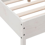 Bedframe zonder matras massief grenenhout wit 120x200 cm