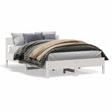 Bedframe zonder matras massief grenenhout wit 120x200 cm