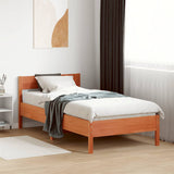 Bedframe zonder matras massief grenenhout wasbruin 100x200 cm