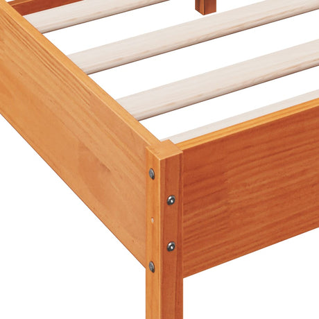 Bedframe zonder matras massief grenenhout wasbruin 100x200 cm