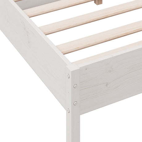 Bedframe zonder matras massief grenenhout wit 140x190 cm