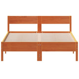 Bed met matras massief grenenhout wasbruin 140x190 cm