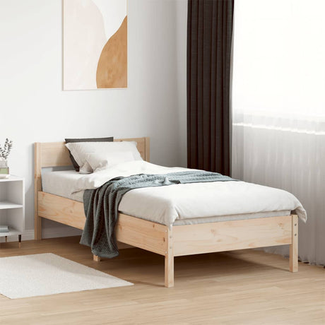 Bedframe zonder matras massief grenenhout 75x190 cm