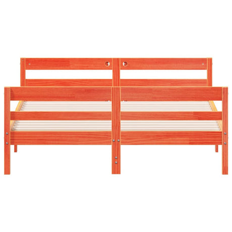 Bedframe zonder matras massief grenenhout wasbruin 140x200 cm