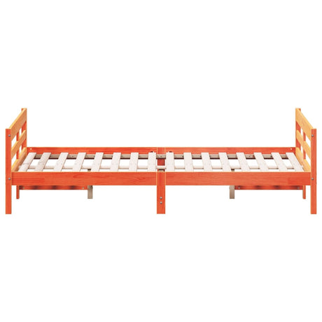 Bedframe zonder matras massief grenenhout wasbruin 140x200 cm