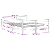 Bedframe zonder matras massief grenenhout wasbruin 140x200 cm