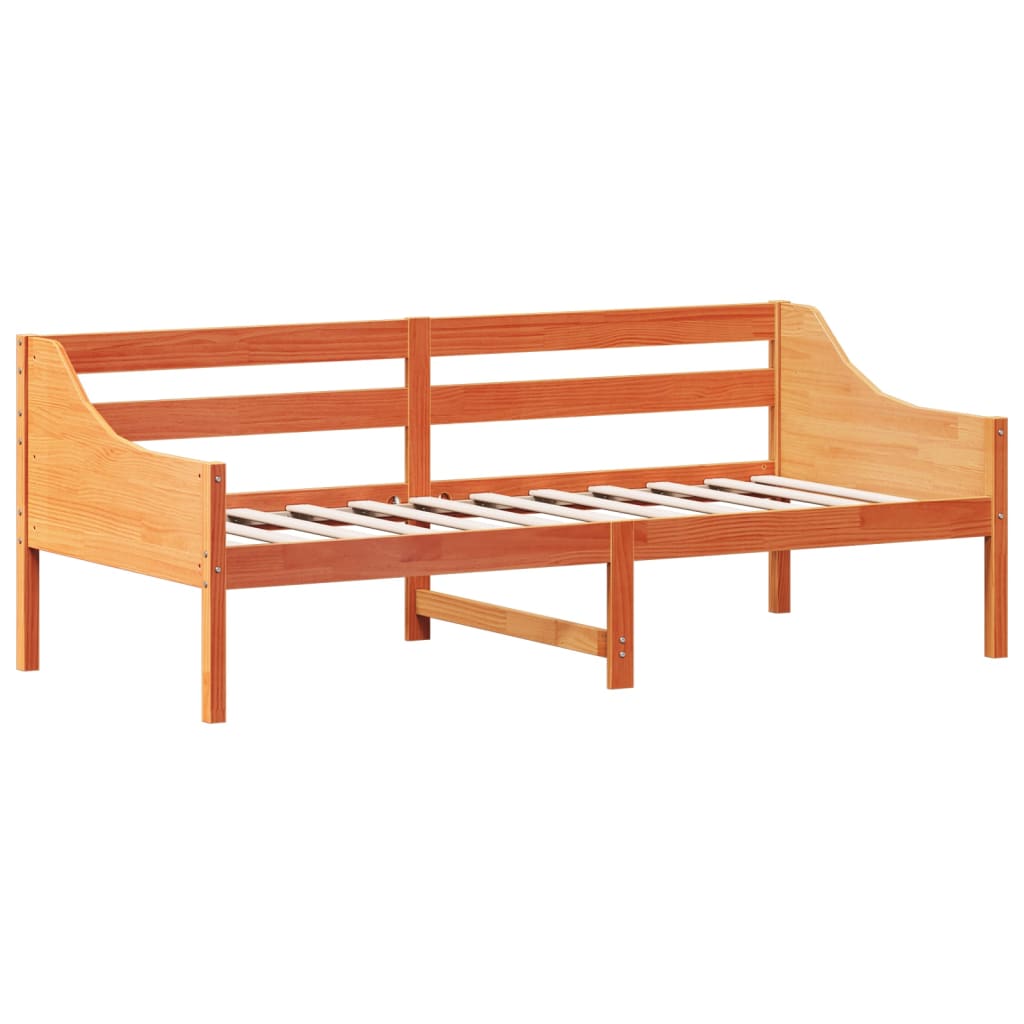 Slaapbank zonder matras 80x200 cm massief grenenhout wasbruin
