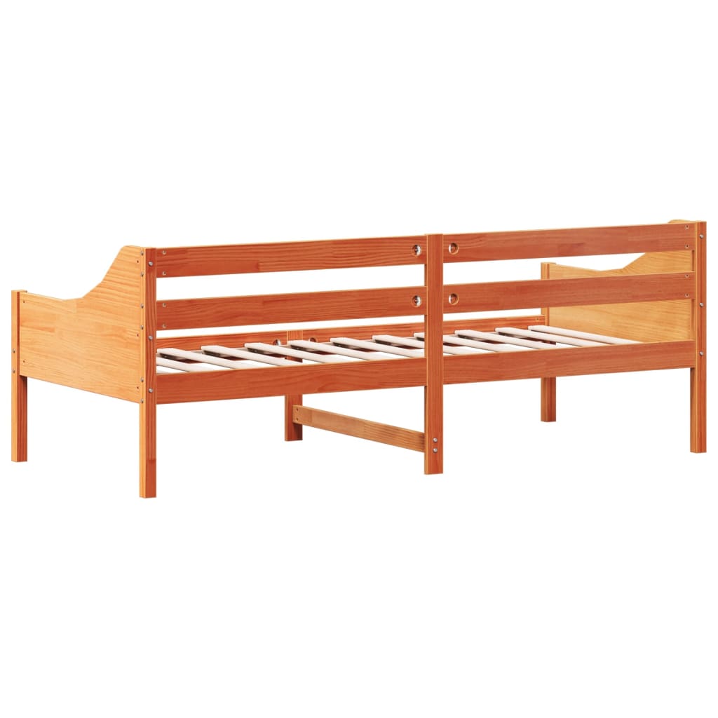 Slaapbank zonder matras 80x200 cm massief grenenhout wasbruin