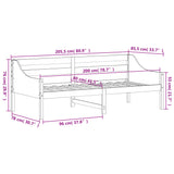 Slaapbank zonder matras 80x200 cm massief grenenhout wasbruin