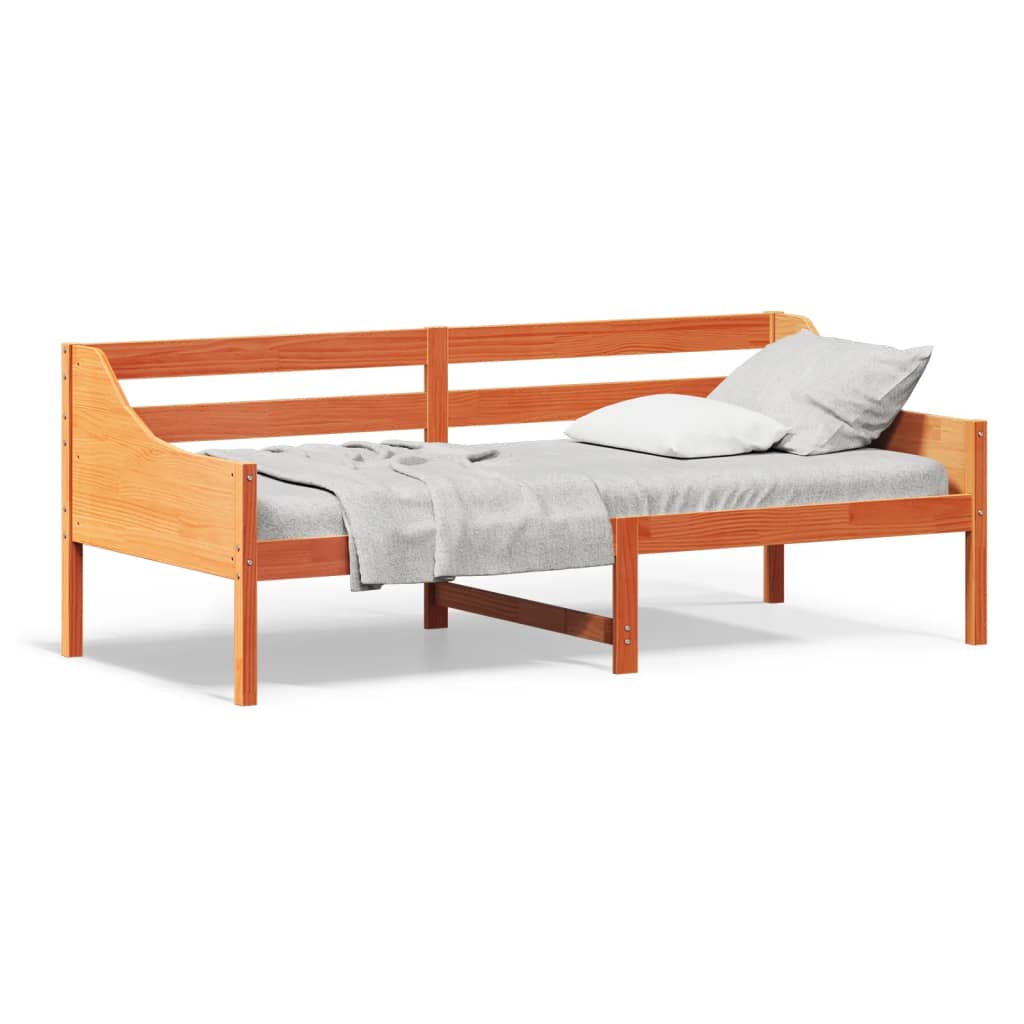 Slaapbank zonder matras 80x200 cm massief grenenhout wasbruin