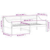 Slaapbank zonder matras 90x200 cm massief grenenhout wasbruin