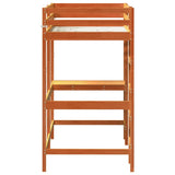 Hoogslaper met bureau massief grenenhout wasbruin 90x200 cm