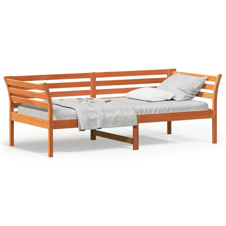 Slaapbank zonder matras 80x200 cm massief grenenhout wasbruin