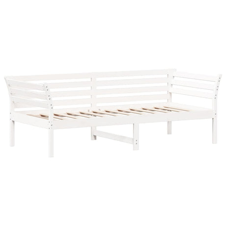 Slaapbank zonder matras 100x200 cm massief grenenhout wit