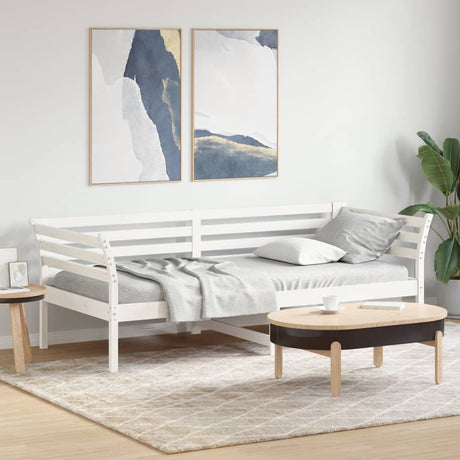 Slaapbank zonder matras 100x200 cm massief grenenhout wit