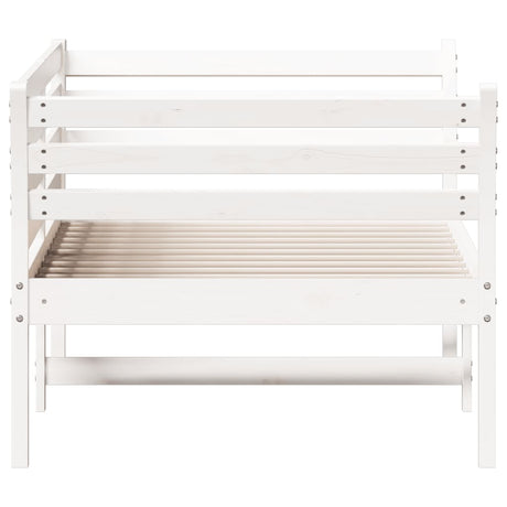 Slaapbank zonder matras 100x200 cm massief grenenhout wit