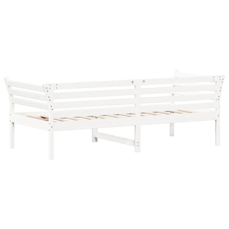Slaapbank zonder matras 100x200 cm massief grenenhout wit
