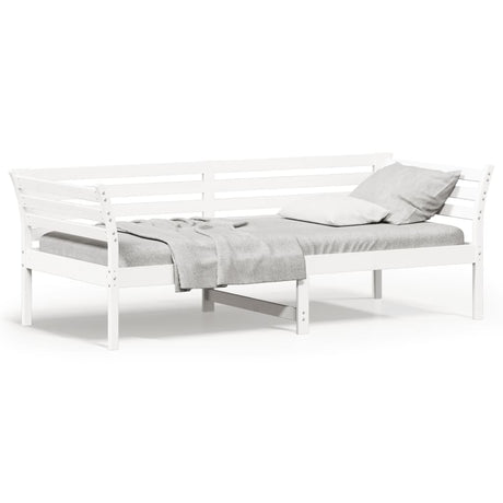 Slaapbank zonder matras 100x200 cm massief grenenhout wit