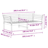 Slaapbank zonder matras 75x190 cm massief grenenhout