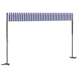 Luifel vrijstaand 500x300 cm stof en staal blauw en wit - AllerleiShop