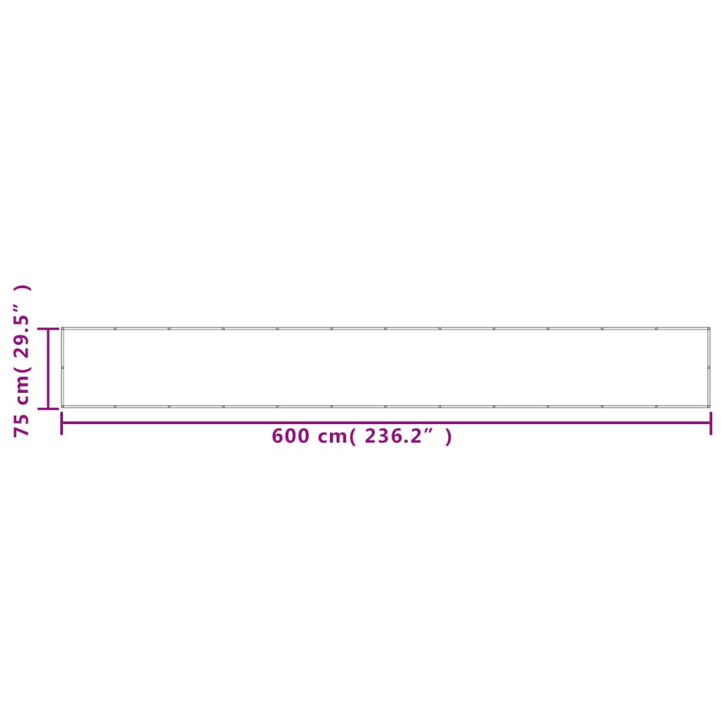 Balkonscherm 75x600 cm 100% oxford polyester lichtgrijs