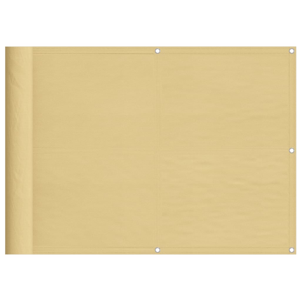 Balkonscherm 75x400 cm 100% oxford polyester zandkleurig - AllerleiShop