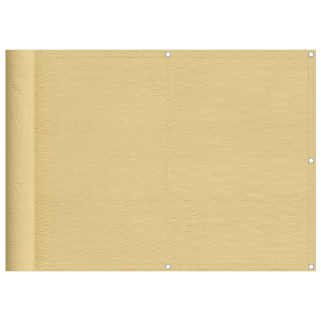 Balkonscherm 75x500 cm 100% oxford polyester zandkleurig - AllerleiShop