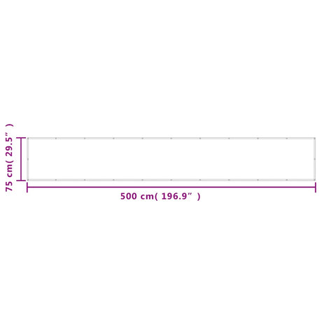 Balkonscherm 75x500 cm 100% oxford polyester zandkleurig - AllerleiShop