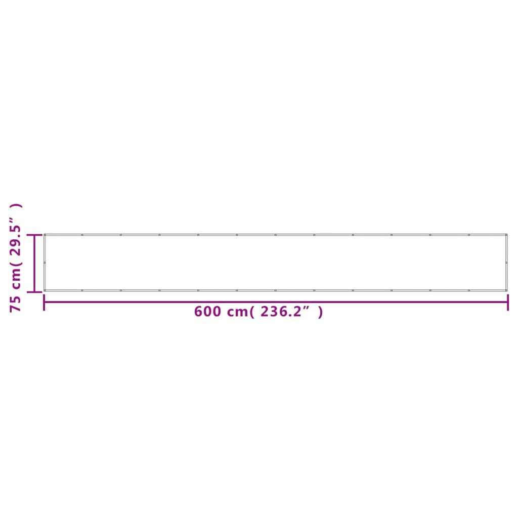 Balkonscherm 75x600 cm 100% oxford polyester zandkleurig - AllerleiShop