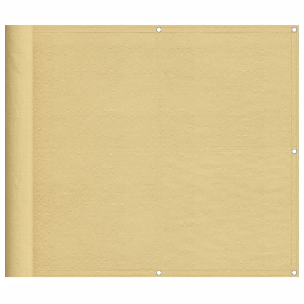 Balkonscherm 90x400 cm 100% oxford polyester zandkleurig - AllerleiShop