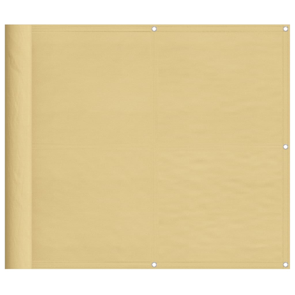 Balkonscherm 90x500 cm 100% oxford polyester zandkleurig - AllerleiShop