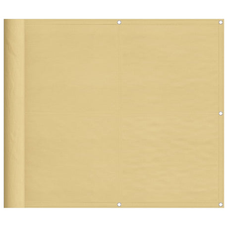 Balkonscherm 90x500 cm 100% oxford polyester zandkleurig - AllerleiShop