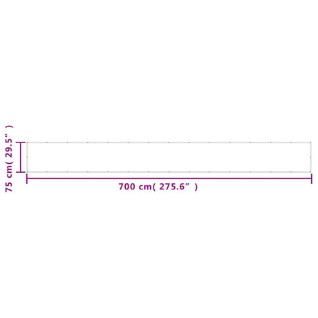 Balkonscherm 75x700 cm 100% oxford polyester zwart - AllerleiShop