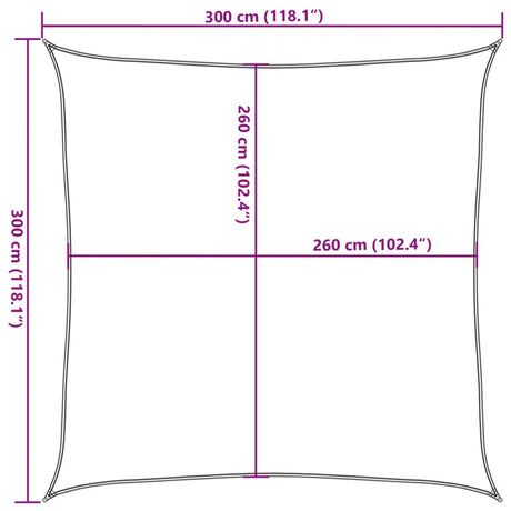 Zonnezeil 3x3 m 100% polyester oxford lichtgrijs - AllerleiShop