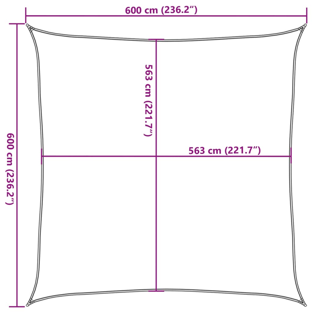 Zonnezeil 6x6 m 100% polyester oxford zandkleurig - AllerleiShop